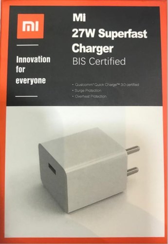 White Mi 27W SonicCharge Superfast charger With C Type Data Cable image 1