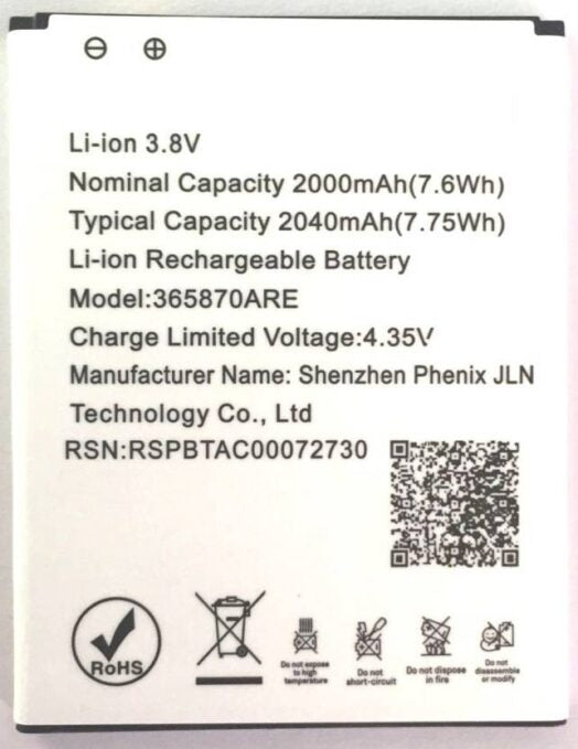 Original Compatible Battery For LYF WIND 5 / 365870ARE1500mAh Genuine Mobile Battery image 0