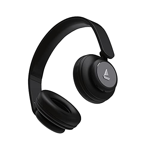 boAt Rockerz 450 On Ear Bluetooth Headphones with Upto 15 Hours Playback, 40MM Drivers, Padded Ear Cushions and Dual Modes(Luscious Black) image 0