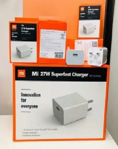 White Mi 27W SonicCharge Superfast charger With C Type Data Cable image 2