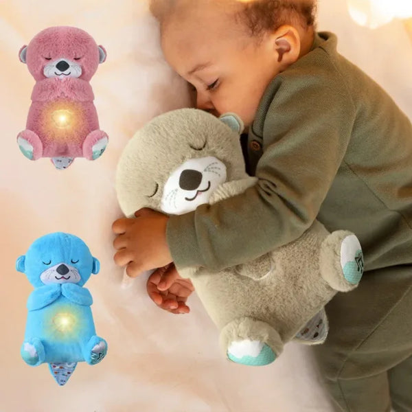 Baby Sound Light Bear Soothe Breathing, Sensory Details Music Lights Rhythmic Breathing Motion Musical for Children to Relax and Sleep Baby Toy Plush Best Gift for Kids image 2