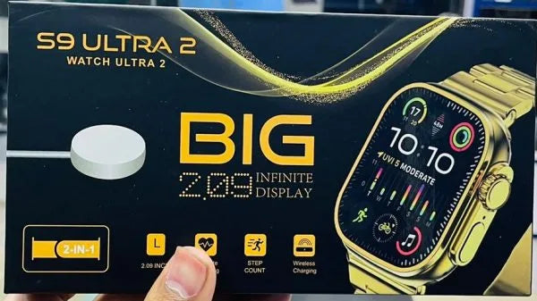 S9 Ultra 2 Smart Watch Big 2.09 Infinity Display Wireless Charging Bluetooth Calling Double Strap image 2