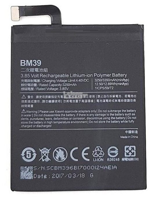 Original Compatible Battery For Redmi 6 / Mi 6 / BM39 3250mAh Genuine Battery image 0