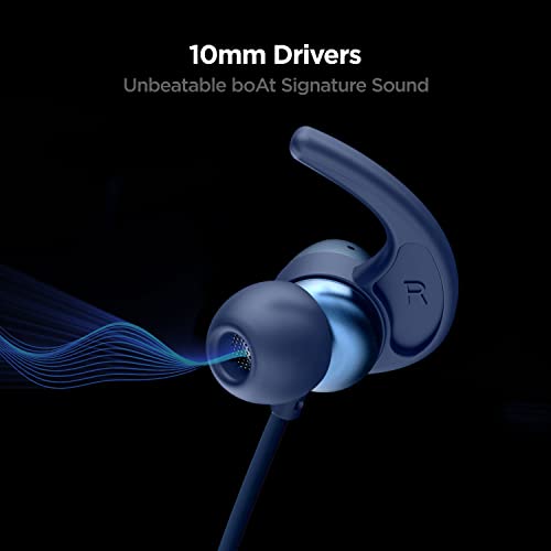 boAt Rockerz 330 Wireless Neckband with ASAP Charge, Up to 30H Playback, Enhanced Bass, Metal Control Board, IPX5, Type C Port, Bluetooth v5.0, Voice Assistant(Navy Blue) image 2