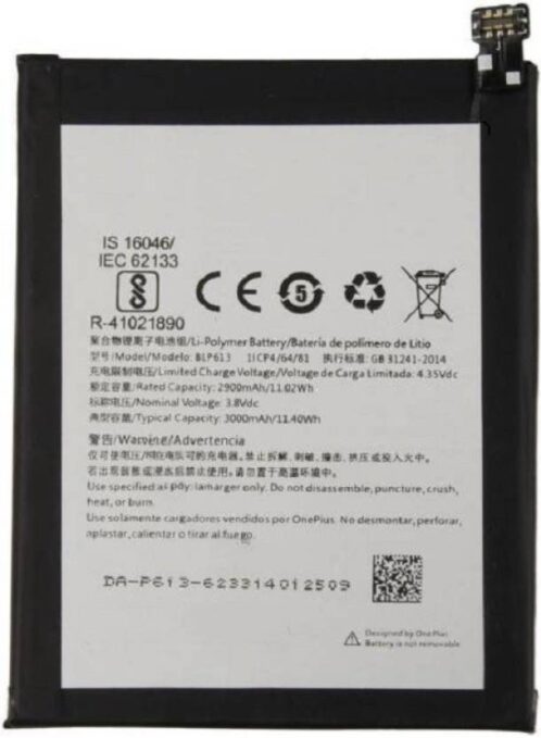 Original Compatible Battery For OnePlus 3 (BLP613)3000mAh Genuine Battery image 0