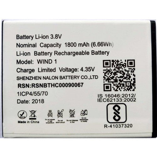 Original Compatible Battery For LYF Wind 1 / 1 BP-4A-I1600mAh Genuine Battery image 1