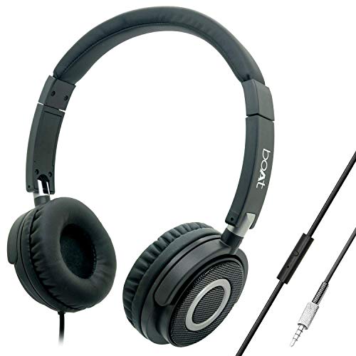 boAt Bassheads 900 Wired On Ear Headphones with Mic (Carbon Black) image 0