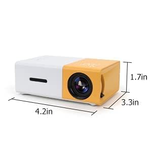Mini Projector With Hdmi Cable,50 Lumens,Compact And Portable,Yellow image 1
