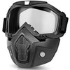 Bike Riding Goggle Mask Anti Scratch UV Protective Open Face & Eyewear Windproof Dirt Shield Adjustable Strap Soft Foam Padded Detachable for Cycling Bike Off Road Racing Riding Unisex - Transparent image