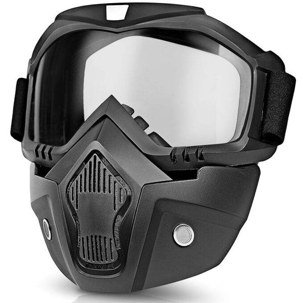 Bike Riding Goggle Mask Anti Scratch UV Protective Open Face & Eyewear Windproof Dirt Shield Adjustable Strap Soft Foam Padded Detachable for Cycling Bike Off Road Racing Riding Unisex - Transparent image