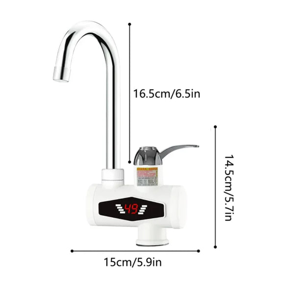 Instant Water Geyser (Instant-Electric-Water-Heater-Faucet-Hot-Tap-with-Shower-Home-Kitchen-Bathroom, White) image 4
