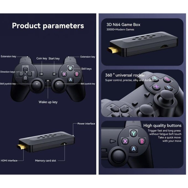 M33 3D Gaming Stick Video Game Console 4k high-Definition TV Output Built-in 30000+Games (64 gb) image 7