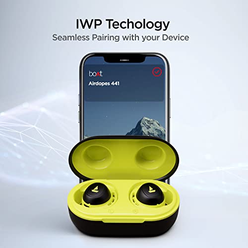 boAt Airdopes 441 True Wireless Earbuds with Upto 30 Hours Playback, boAt Signature Sound, IWP™ Technology, IPX7, BT v5.0, Type-c Interface and Capacitive Touch Controls(Spirit Lime) image 2