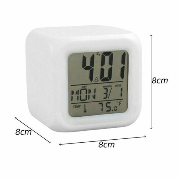 7 Colour Changing LED Digital Alarm Clock Table Watch with Date Time Temperature for Office Bedroom Multicolor image 7