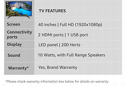 Panasonic 101.6 cm (40 Inches) Full HD LED TV TH-40E400D (Black) image 1