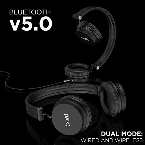 boAt Rockerz 400 Wireless Bluetooth On Ear Headphones with Mic (Carbon Black) image 5