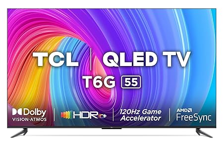 TCL 139 cm (55 inches) 4K Ultra HD Smart QLED Google TV 55T6G (Black) image 0