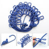 Portable Multi Functional Drying Rope with 12 Clips and 2 Hooks Durable Portable Outdoor Travel Clothesline Rope Clothes Hanging Hook (Multicolor) image 0