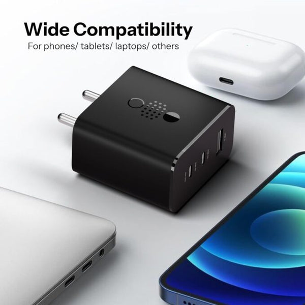 65W CMF for Nothing Gan Trio Charger Adapter | 3 Port USB Type C to A Fast Wall Charging Adaptor Compatible with CMF Phone 1/Nothing Phone 2a Plus/2A/Phone 2/Samsung Galaxy S24 Ultra image 3