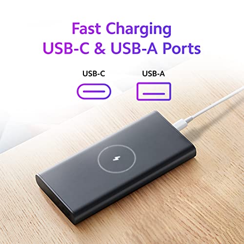 MI Lithium Ion Xiaomi Wireless Power Bank 10000mAh | 22.5W Fast Charging (USB-A) | 10W Wireless Charging | Two-Way Fast Charging | Fast Charging USB C Input Port -Black image 5