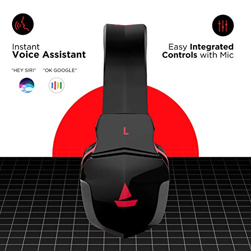 boAt Rockerz 510 Over Ear Bluetooth Headphones with Upto 20 Hours Playback, 50MM Drivers, Padded Ear Cushions and Dual Modes(Raging Red) image 5