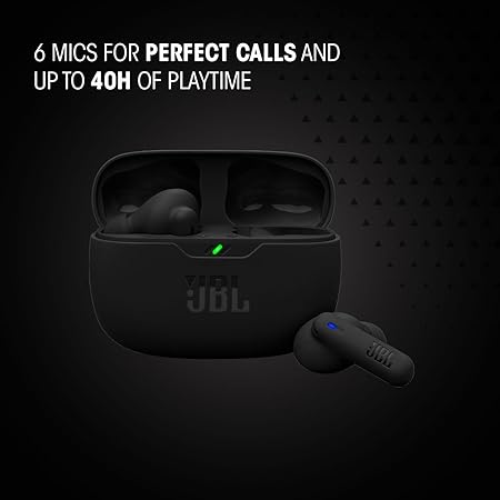 JBL Wave Beam 2 Ear Buds Wireless BluetoothV5.3, Active Noise Cancellation Earbuds,Multi Connect, App for Customized Extra Bass Eq, Relax Mode,Speed Charge, 40H Playback, Fast Pair, 4 Mics,IP54(Blue) image 7