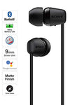 Sony WI-C200 Wireless Headphones with 15 Hrs Battery Life, Quick Charge, Magnetic Earbuds for Tangle Free Carrying, BT ver 5.0,Work from home, In-Ear Bluetooth Headset with mic for phone calls (Black) image 1