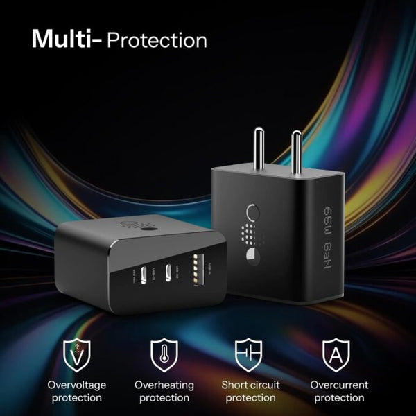 65W CMF for Nothing Gan Trio Charger Adapter | 3 Port USB Type C to A Fast Wall Charging Adaptor Compatible with CMF Phone 1/Nothing Phone 2a Plus/2A/Phone 2/Samsung Galaxy S24 Ultra image 6