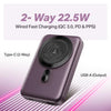 Boat EnergyShroom PB331 (Magsafe) 10000mAh Magnetic Wireless Powerbank, 15W Wireless & 22.5W Wired Charging for (iPhone 16, 15, 14, 13 & 12, Android & Other Qi Enabled Devices) (Purple) image 1