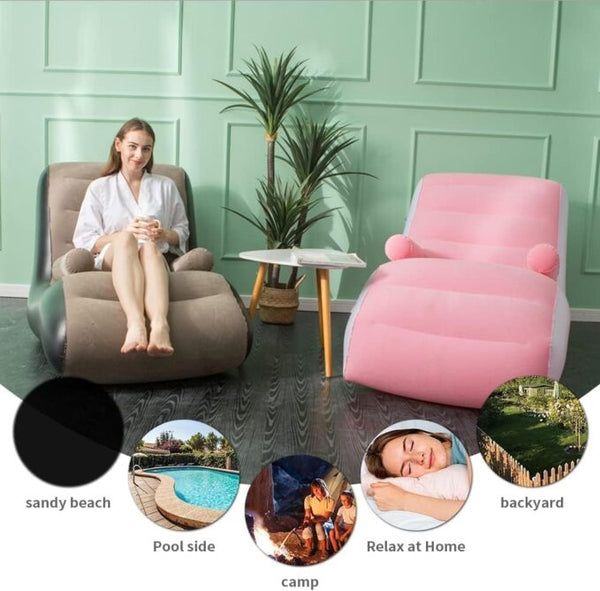 Inflatable Lazy Sofa Chair with Household air Pump | Foldable Lounge Chair with Armrests for Living Room | with Air Pump, Foldable Lounge Chair| Automatic Manual Pump| for Living Room Home | image 8