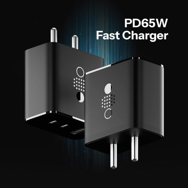 65W CMF for Nothing Gan Trio Charger Adapter | 3 Port USB Type C to A Fast Wall Charging Adaptor Compatible with CMF Phone 1/Nothing Phone 2a Plus/2A/Phone 2/Samsung Galaxy S24 Ultra image 1
