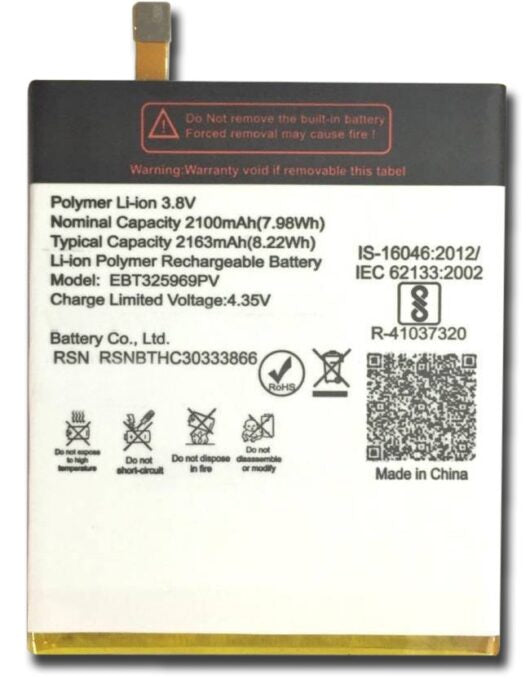 Original Compatible Battery For LYF Water 11 / EBT325969PV 2100mAh Genuine Mobile Battery image 0