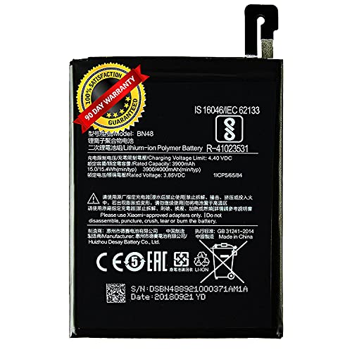 (100% Care OG) BN-48 Mobile Battery Compatible with Xiaomi Redmi Note 6 Pro BN48 (4000mAh) -3 Months Warranty image 0
