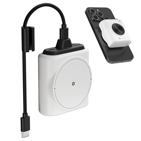 Portronics Moji 10K Smallest Wireless 10000Mah Fast Charging Power Bank with Detachable USB Type-C Cable, Strong Magnet, 20W Wired Output, for iPhone 12 & Above, Android & All Qi Enabled Devices image 7