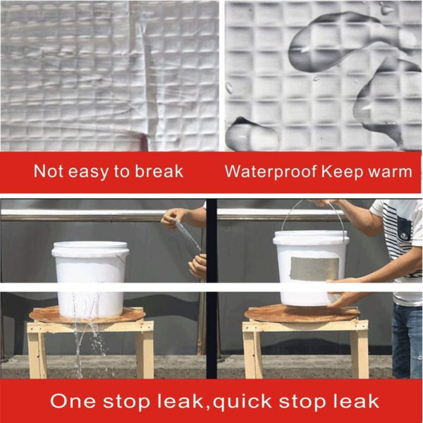 Waterproof Repair Tape for Pipe Leakage Roof Water Leakage Solution Aluminium Foil Tape Waterproof Adhesive Sealing Butyl Rubber Tape for Surface Crack (5M X 5CM) image 3