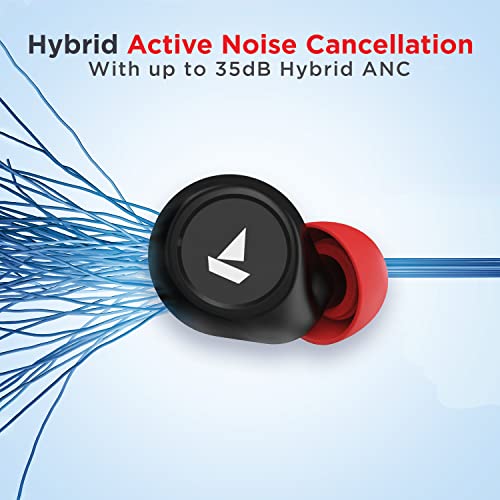 boAt Airdopes 500 ANC True Wireless Earbuds with 35dB Hybrid ANC, in-Ear Detection, Beast™ Mode for Gaming, Quad Mics with ENx™ Tech, Upto 28 Hrs Playback, ASAP™ Charge, Ambient Mode(Rich Black) image 1