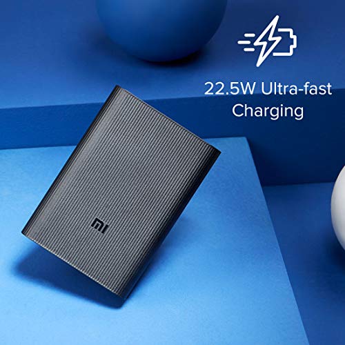 MI 10000mAh Lithium Ion, Lithium Polymer Power Bank Pocket Pro with 22.5 Watt Fast Charging, Dual Input Ports(Micro-USB and Type C), Triple Output Ports, (Black) image 1