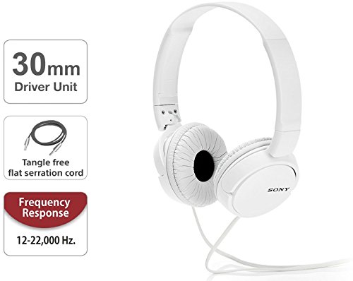 Sony MDR-ZX110A Wired On Ear Headphone without Mic (White) image 1