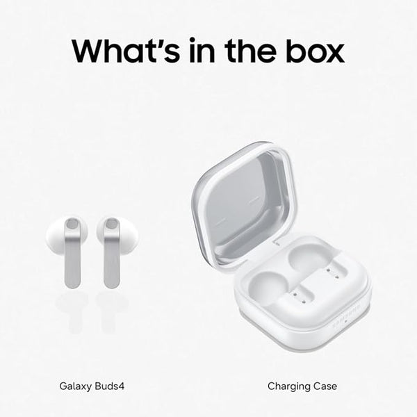 Samsung Galaxy Buds4 (White) in-Ear Wireless Earbuds with Hi-Fi Audio | Adaptive ANC and EQ 2.0 | 360-Audio | Live Translation | Head Gesture Control | IP54