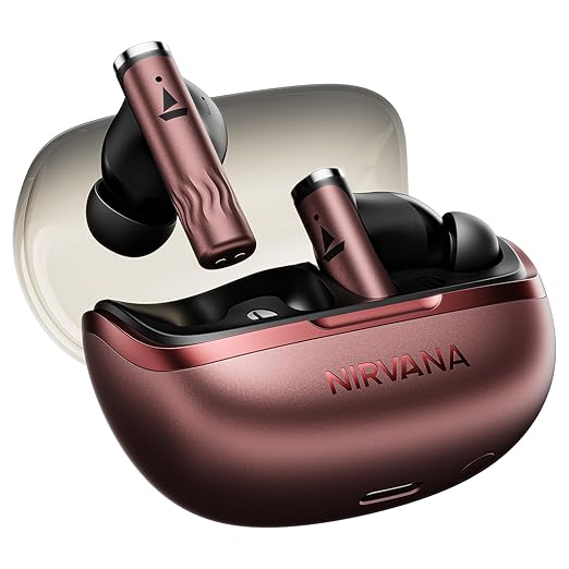 boAt Nirvana Zenith Pro, 50dB Hybrid Adaptive ANC, Spatial Audio, Hi-Res Audio LDAC, 6Mics AI-ENx, 80 Hrs Battery, Bluetooth Earbuds, TWS Ear Buds Wireless Earphones with mic (Crimson Red)