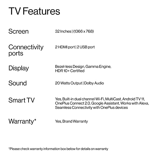 OnePlus 80 cm (32 inches) Y Series HD Ready Smart Android LED TV 32 Y1S (Black) image 6