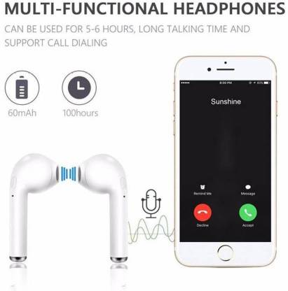 TWS i12 Blutooth Headset - White Bluetooth Headset with Mic Bluetooth Headset(White, True Wireless) image 2