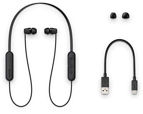Sony WI-C200 Wireless Headphones with 15 Hrs Battery Life, Quick Charge, Magnetic Earbuds for Tangle Free Carrying, BT ver 5.0,Work from home, In-Ear Bluetooth Headset with mic for phone calls (Black) image 4