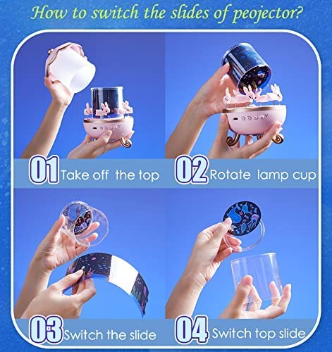 Star Projector Night Light Projector, 360° Rotating Baby Light Projector USB Light for Kids,6 Films Sensory Lights for Babies,Kids Night Light Projector,5 Colors Baby Night Light image 6
