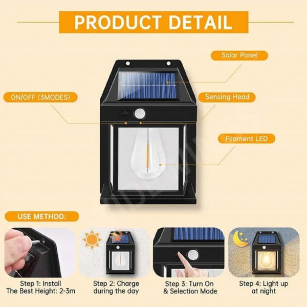 Solar Interaction Wall Light 3 Modes LED Solar Security Lights Wireless IP65 Waterproof Motion Lights Wall Lights Outdoor Lights-1 PIC image 2