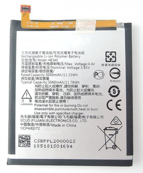 Original Compatible Battery For NOKIA 6 2nd Gen 2018 / HE3453000mAh Genuine Battery image 0