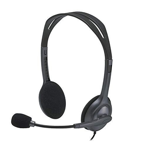 Logitech H111 Wired On Ear Headphones With Mic Black image 0