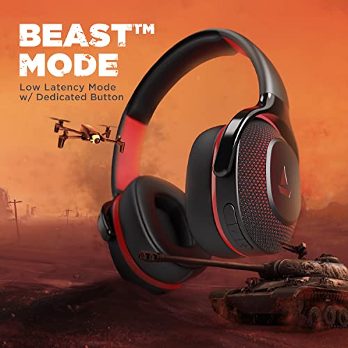 boAt Rockerz 425 Bluetooth Wireless Over Ear Headphones with boAt Signature Sound, Beast Mode(Upto 65ms Latency) for Gaming, ENx Tech, ASAP Charge, 25H Playtime, Bluetooth v5.2, with mic(Active Black) image 3