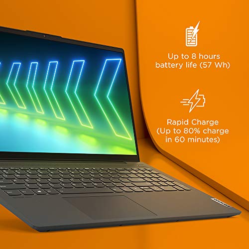 Lenovo IdeaPad Slim 5 Intel Core i5 11th Gen 15.6" (39.62cm) FHD IPS Thin & Light Laptop (16GB/512GB SSD/Windows 11/Office 2021/Backlit/FPR/3months Game Pass/Graphite Grey/1.66Kg), 82FG01B5IN image 6