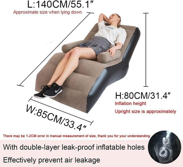 Inflatable Lazy Sofa Chair with Household air Pump | Foldable Lounge Chair with Armrests for Living Room | with Air Pump, Foldable Lounge Chair| Automatic Manual Pump| for Living Room Home | image 2